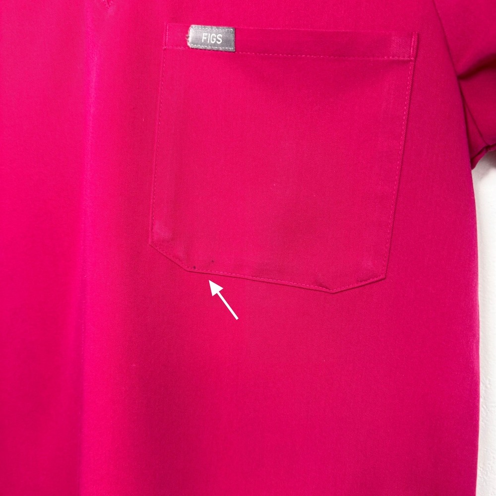 FIGS Scrub Top Magenta Pink Catarina V-Neck One-Pocket Medical Workwear XS - Picture 11 of 11